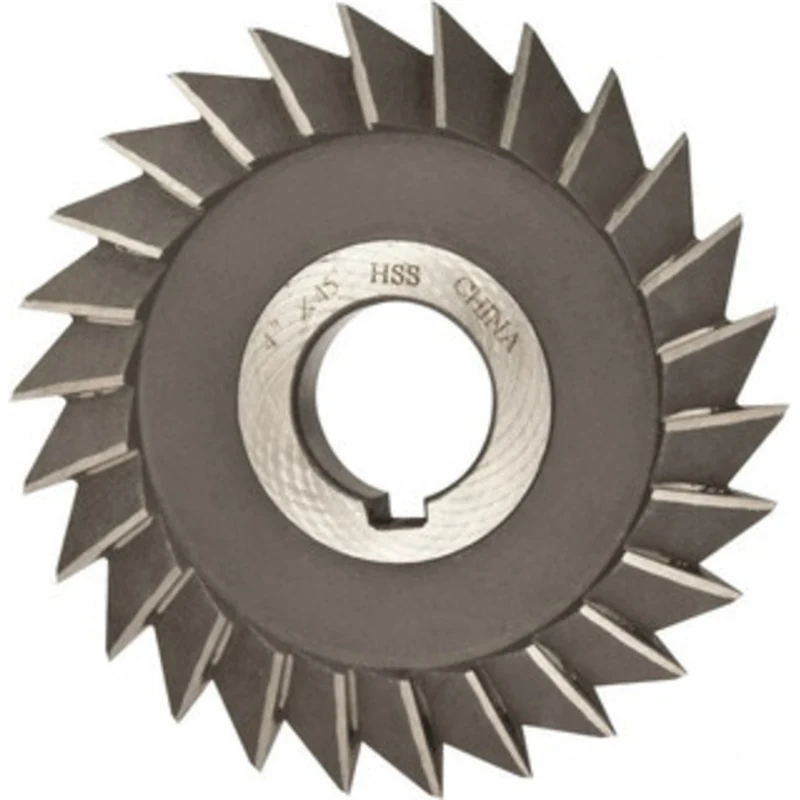 Value Collection 4 x 1/2 45 High Speed Steel Single-Angle Cutter Oxide Finish, Right Hand Cut, 1 Arbor Hole Diam, Arb...